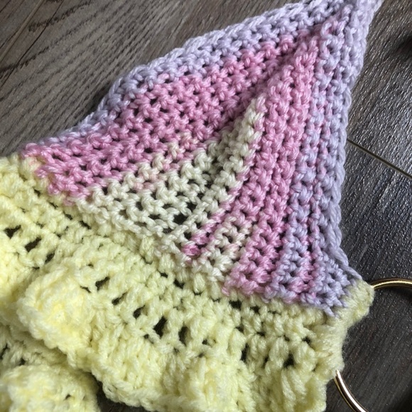 Cropped Crochet Halter Tops w/ Ring - Handmade & Perfect for Summer - Picture 4 of 8